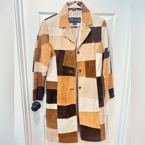 Women’s leather patchwork trench coat size S